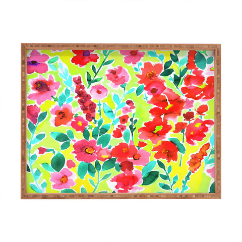 Amy Sia Isla Floral Yellow Rectangular Tray
