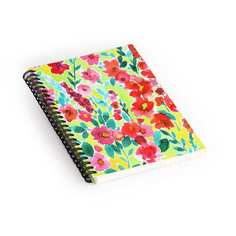 Amy Sia Isla Floral Yellow Spiral Notebook