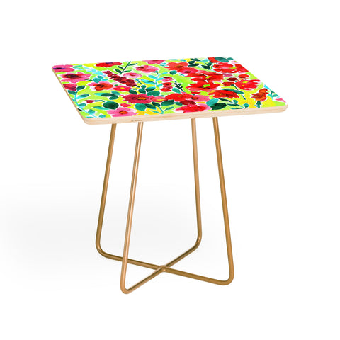 Amy Sia Isla Floral Yellow Side Table