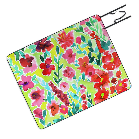 Amy Sia Isla Floral Yellow Picnic Blanket