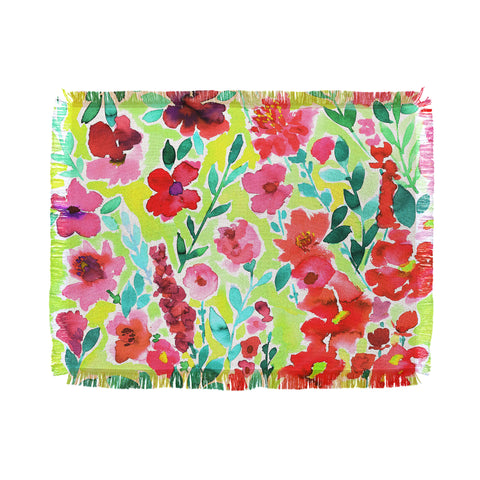 Amy Sia Isla Floral Yellow Throw Blanket