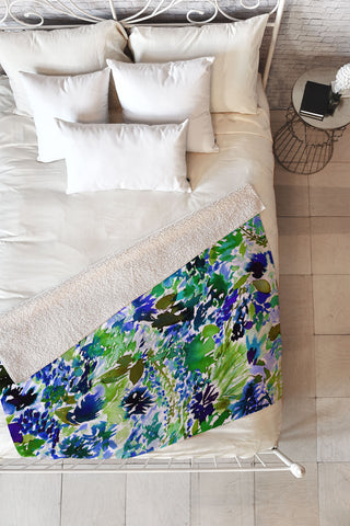 Amy Sia La Flor Pine Fleece Throw Blanket