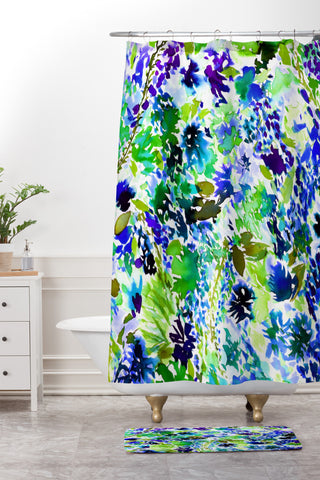 Amy Sia La Flor Pine Shower Curtain And Mat