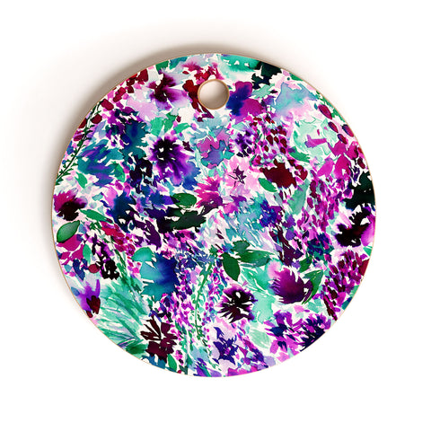 Amy Sia La Flor Plum Cutting Board Round