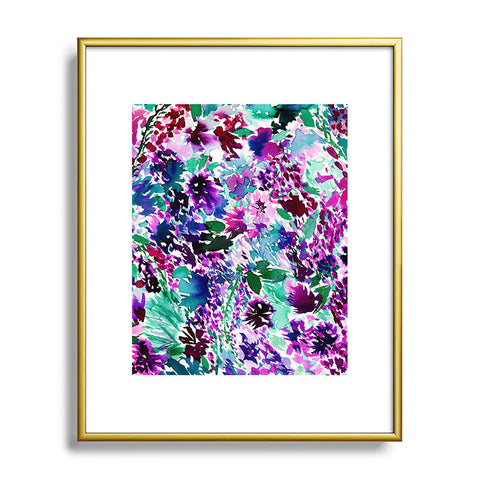 Amy Sia La Flor Plum Metal Framed Art Print