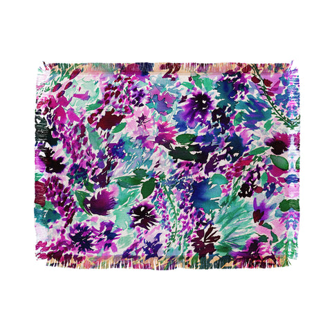 Amy Sia La Flor Plum Throw Blanket