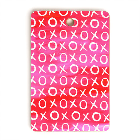 Amy Sia Love XO Pink Cutting Board Rectangle