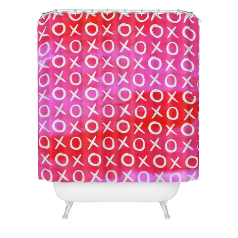 Amy Sia Love XO Pink Shower Curtain