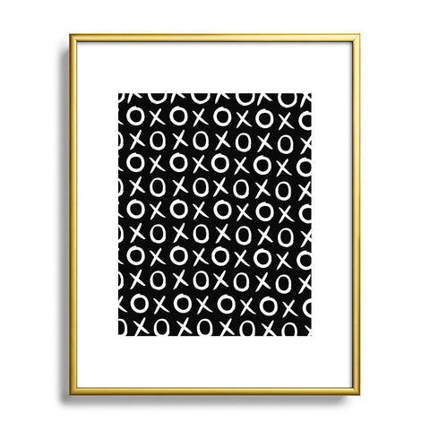 Amy Sia Love XO White and Black Metal Framed Art Print