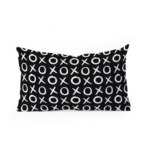 Amy Sia Love XO White and Black Oblong Throw Pillow
