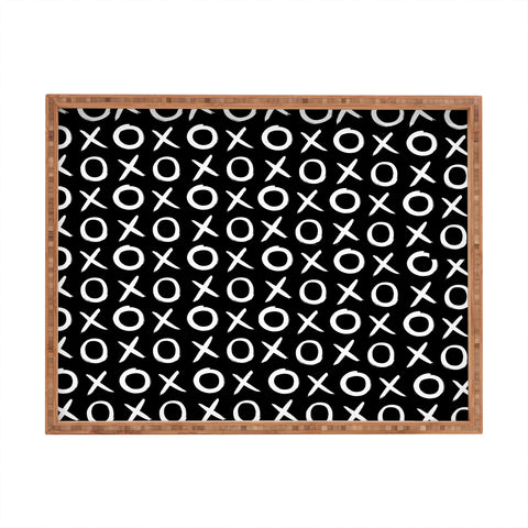 Amy Sia Love XO White and Black Rectangular Tray
