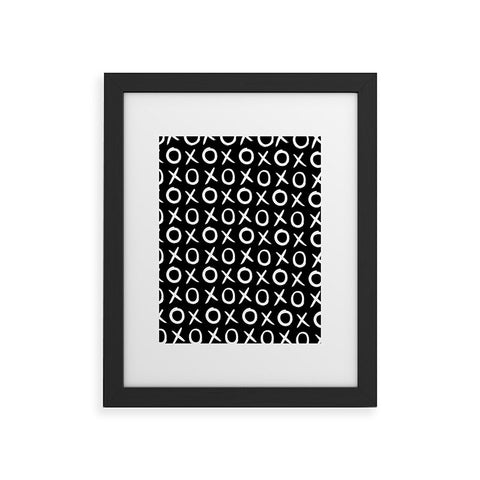 Amy Sia Love XO White and Black Framed Art Print
