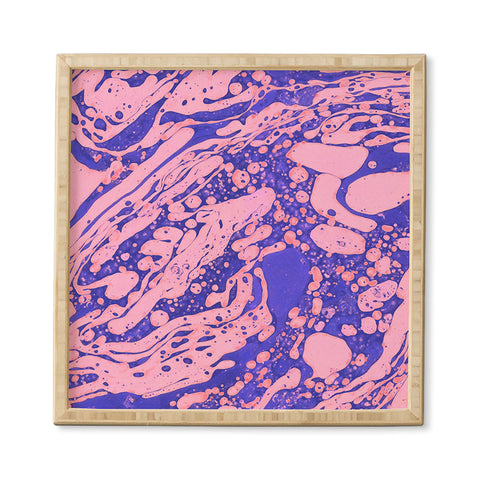 Amy Sia Marble Blue Pink Framed Wall Art