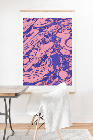 Amy Sia Marble Blue Pink Art Print And Hanger