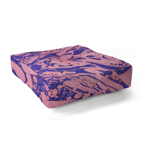 Amy Sia Marble Blue Pink Floor Pillow Square