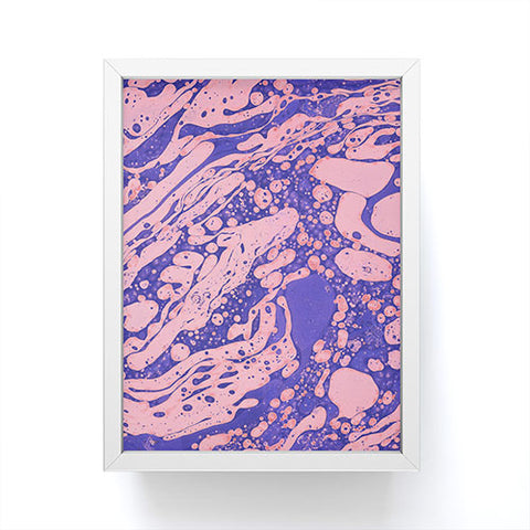 Amy Sia Marble Blue Pink Framed Mini Art Print