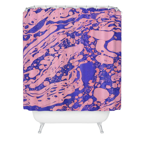 Amy Sia Marble Blue Pink Shower Curtain