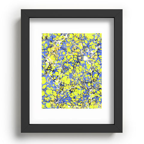 Amy Sia Marble Bubble Blue Yellow Recessed Framing Rectangle