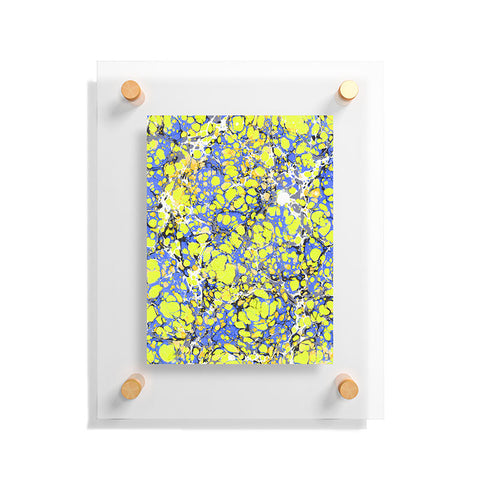 Amy Sia Marble Bubble Blue Yellow Floating Acrylic Print