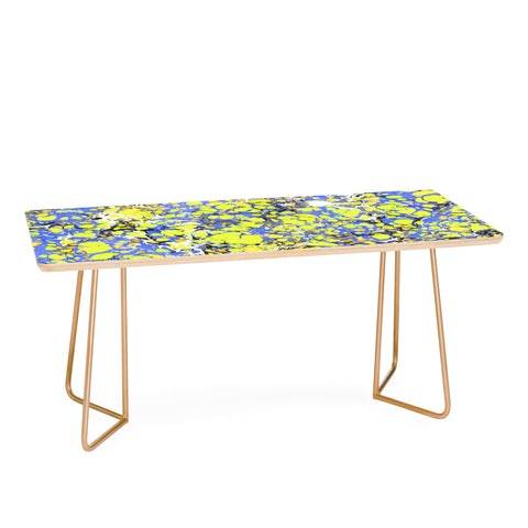 Amy Sia Marble Bubble Blue Yellow Coffee Table
