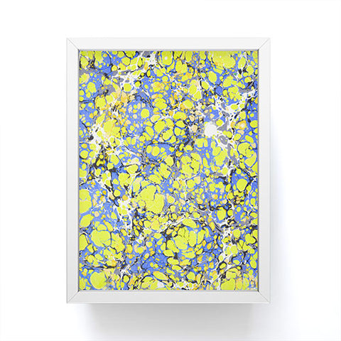 Amy Sia Marble Bubble Blue Yellow Framed Mini Art Print