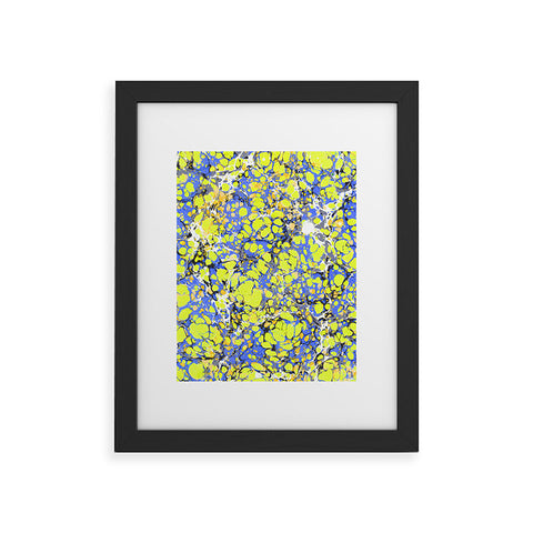 Amy Sia Marble Bubble Blue Yellow Framed Art Print