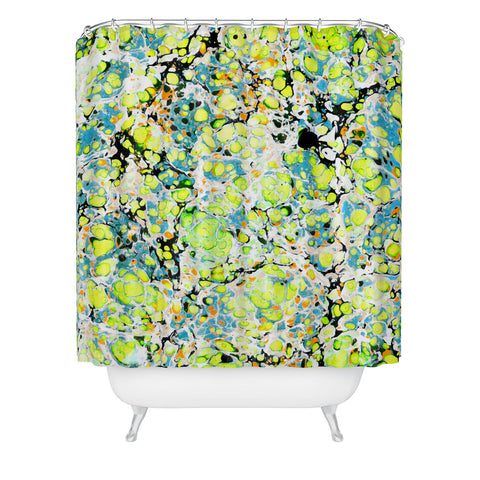 Amy Sia Marble Bubble Neon Shower Curtain
