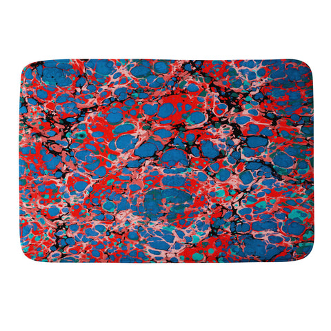 Amy Sia Marble Bubble Red Memory Foam Bath Mat