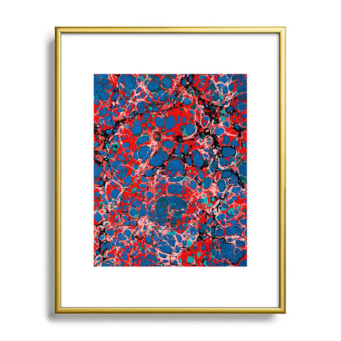 Amy Sia Marble Bubble Red Metal Framed Art Print