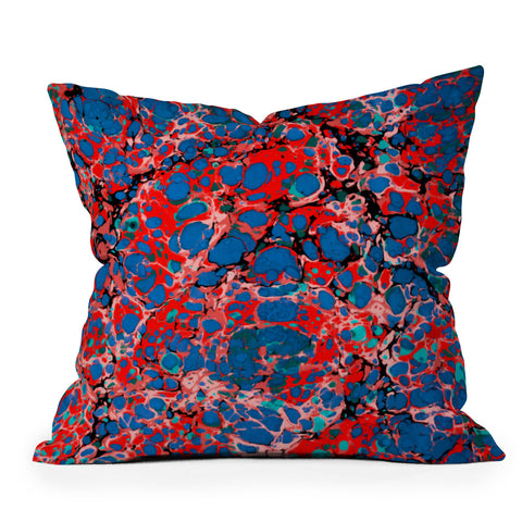 Amy Sia Marble Bubble Red Throw Pillow