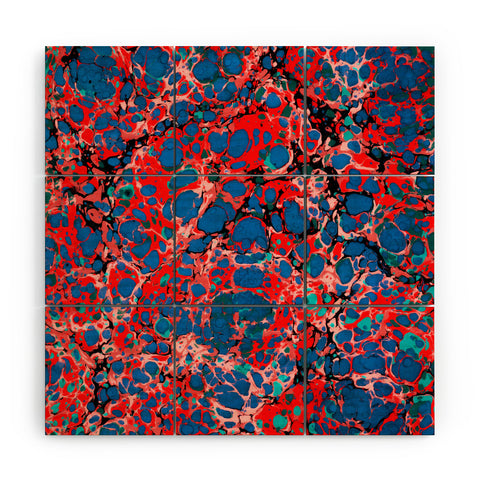Amy Sia Marble Bubble Red Wood Wall Mural