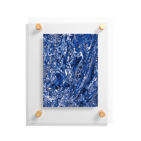 Amy Sia Marble Dark Blue Floating Acrylic Print