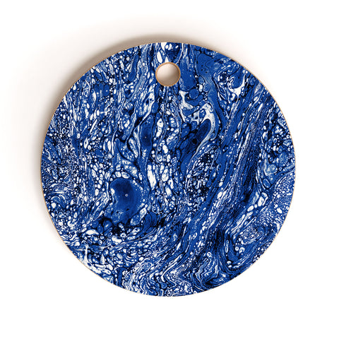 Amy Sia Marble Dark Blue Cutting Board Round