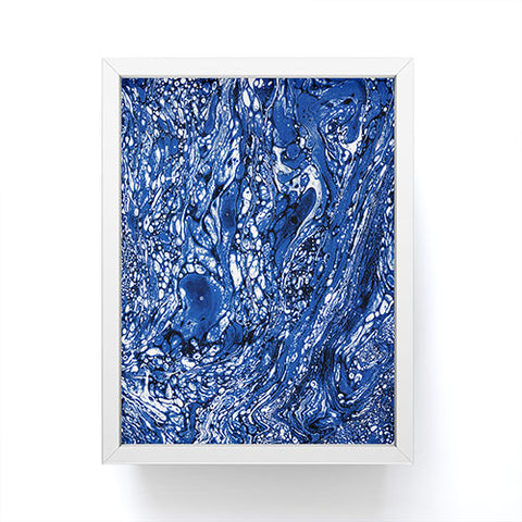 Amy Sia Marble Dark Blue Framed Mini Art Print