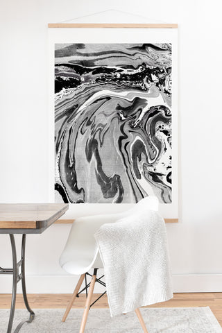 Amy Sia Marble Monochrome Black Art Print And Hanger