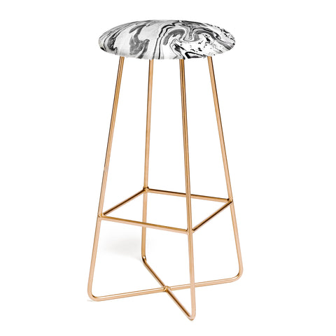 Amy Sia Marble Monochrome Black Bar Stool