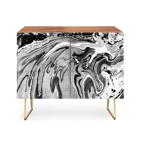 Amy Sia Marble Monochrome Black Credenza
