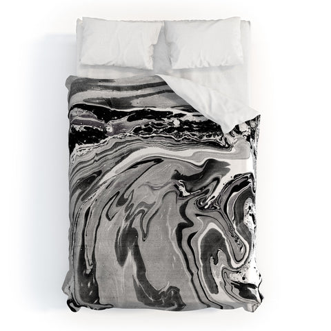 Amy Sia Marble Monochrome Black Duvet Cover