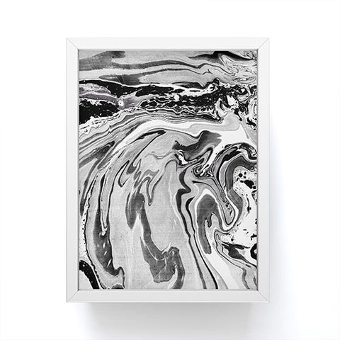 Amy Sia Marble Monochrome Black Framed Mini Art Print