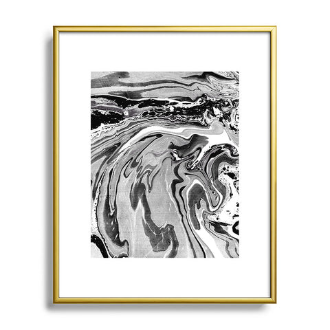 Amy Sia Marble Monochrome Black Metal Framed Art Print