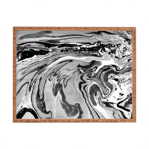 Amy Sia Marble Monochrome Black Rectangular Tray