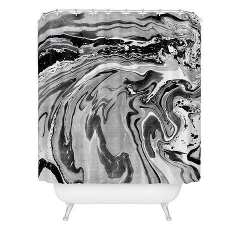 Amy Sia Marble Monochrome Black Shower Curtain