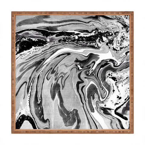 Amy Sia Marble Monochrome Black Square Tray