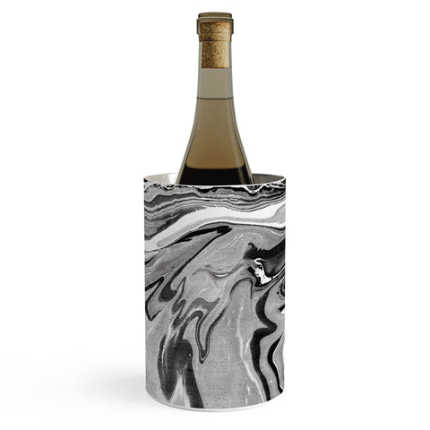 Amy Sia Marble Monochrome Black Wine Chiller