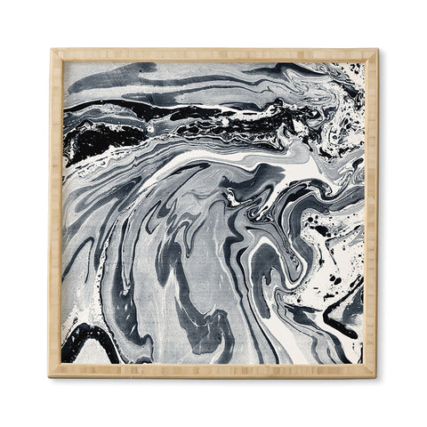 Amy Sia Marble Navy Framed Wall Art
