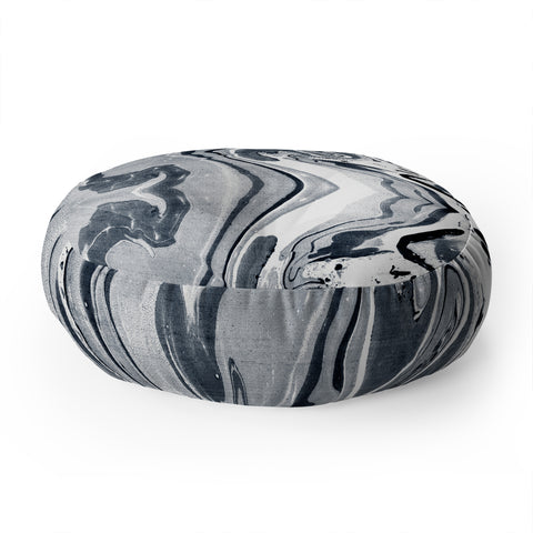 Amy Sia Marble Navy Floor Pillow Round
