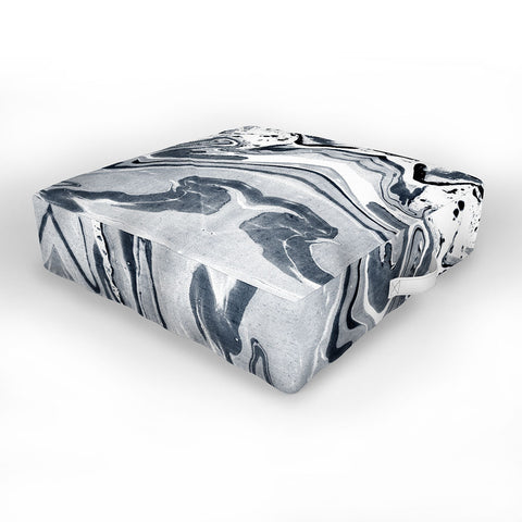 Amy Sia Marble Navy Outdoor Floor Cushion