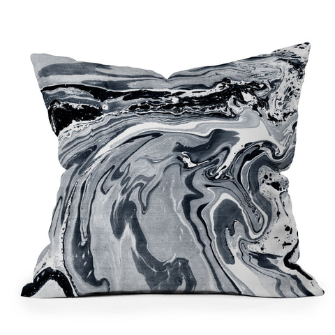Amy Sia Marble Navy Throw Pillow