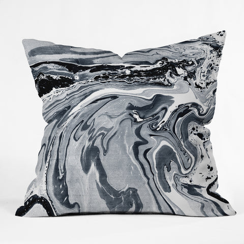 Amy Sia Marble Navy Throw Pillow
