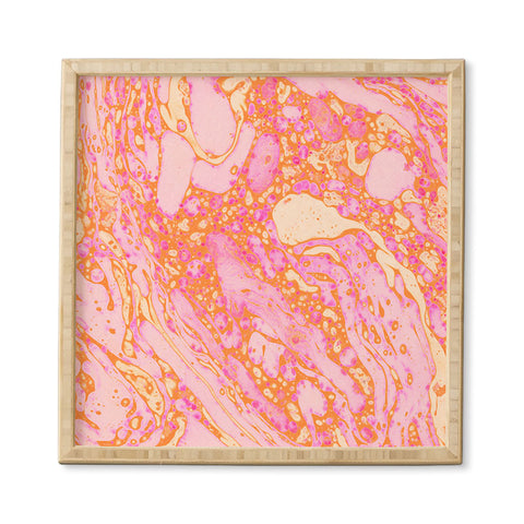 Amy Sia Marble Orange Pink Framed Wall Art